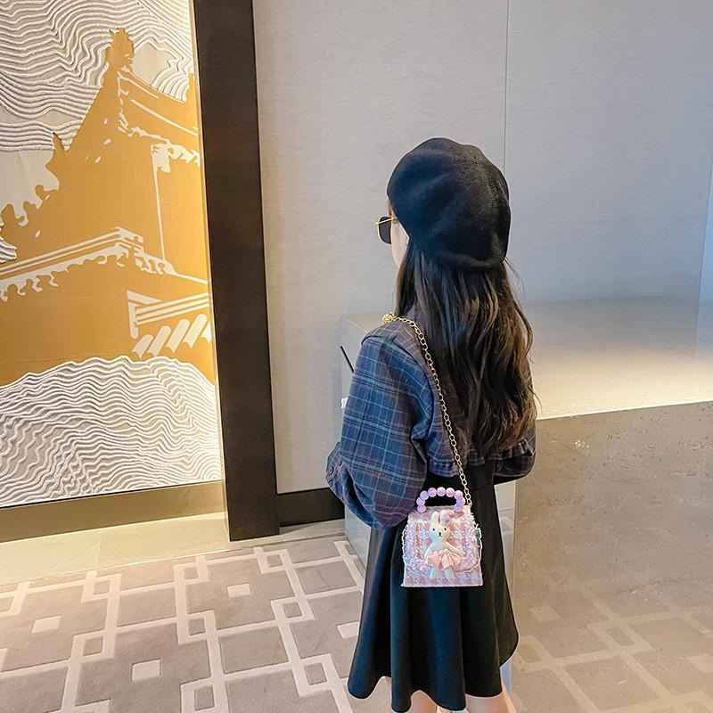 Adorable Mini Korean Princess Crossbody Bag For Kids Featuring Cute Bunny Design