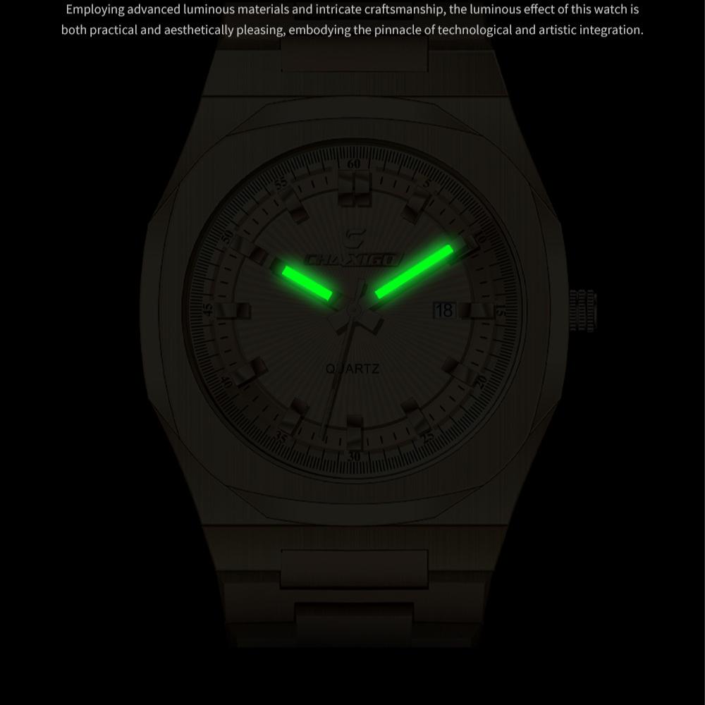 CHAXIGO Křemenné hodinky Trend Pánské hodinky Luminiscenční Vodotěsné hodinky