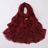 Versatile Solid Color Bamboo Yarn Headscarf With Rhinestones Malay Style Scarf