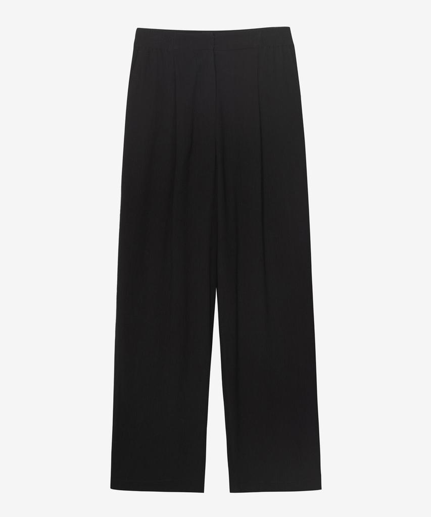MIND BRIDGE WOMEN [W] Single-Pleat Wide Creasing Elastic Pants
