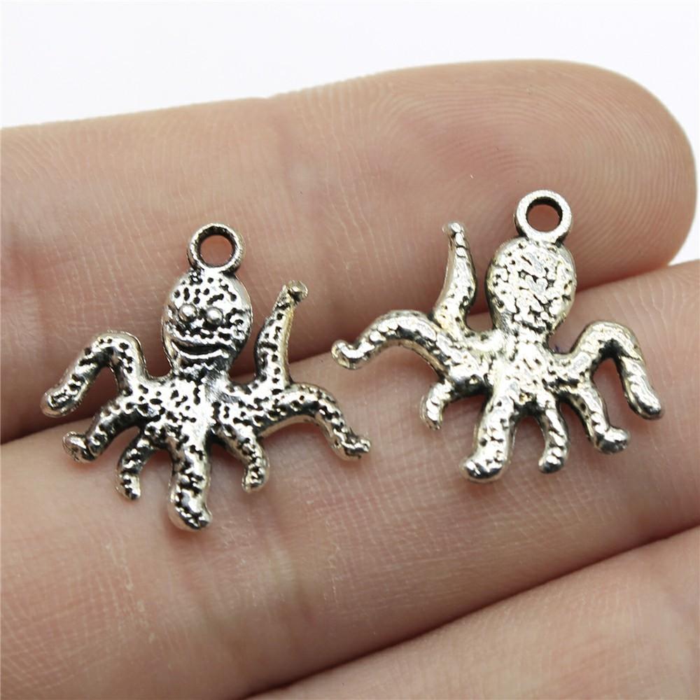 10 Stück Oktopus Anhänger Für Schmuckherstellung Meeresleben Meerestier Anhänger DIY Bastelzubehör