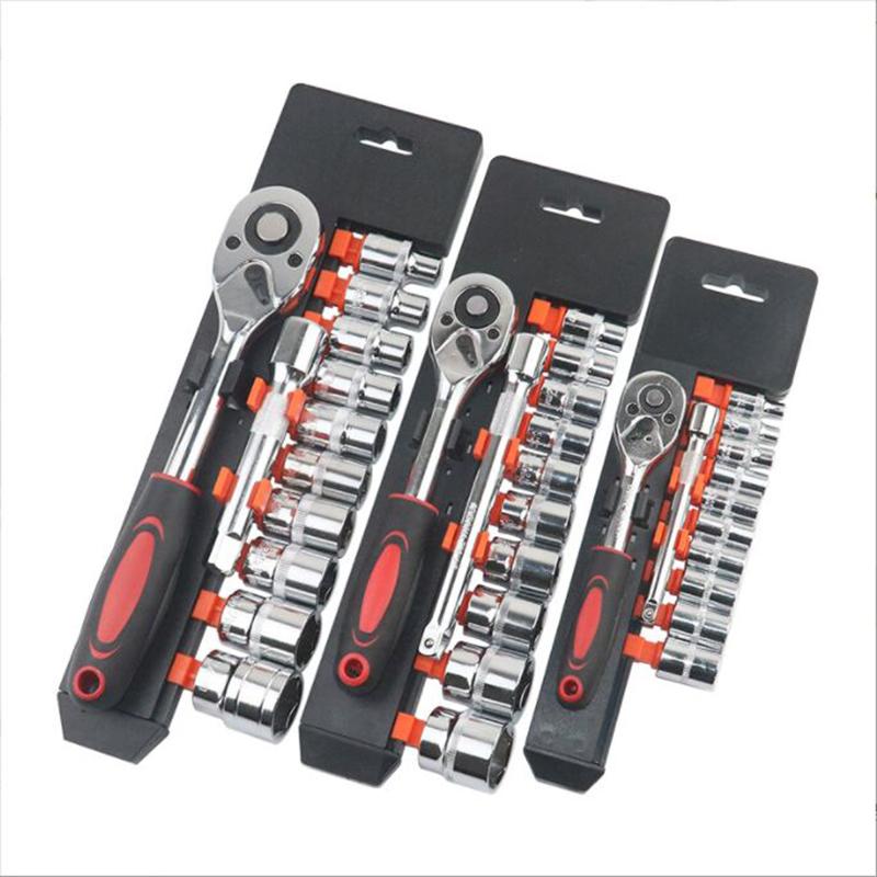 1/4'' 3/8''  1/2'' Socket Wrench Set Extension Rod Multi-function Ratchet Spanner Set Car Motorcycle Repair Hand Tool Set