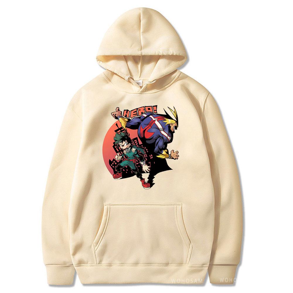 Japan Anime My Hero Academia All·Might Midoriya Izuku Printed Men Women Hoodies Harajuku Oversized Sweatshirt Unisex Streetwear