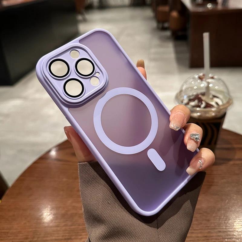 Magsafe Matte Bumper Shockproof Luxury Case For iPhone 15 14 Plus 11 12 13 Pro Max Clear For Wireless Charging Magnetic Cover