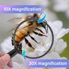 10x and 30x magnification handheld easy to 75mm convenient size for reading magnifier, large, see, lightweight, simple, diameter,