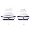 Fashion Sailor Hat with White&Blue Stripe Navy Hat with Anchor Print Cosplay Hat