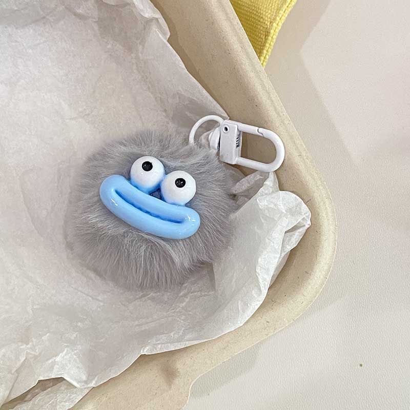 Funny Sausage Mouth Keychain - Cute Plush Hairball Pendant for Backpacks & Car Keys, Whimsical Bag Charm Accessory Gift
