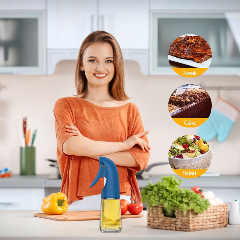 Cooking Oil Sprayer 150ml Oil Spray Dispenser For Cooking Kitchen Accessories Refillable Glass Sauce Container For Air Fryer BBQ