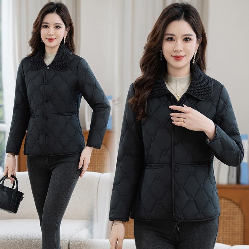 Middle-aged women's clothing mother light and thin winter clothing new cotton-padded jacket foreign gas cotton-padded jacket middle-aged and elderly s