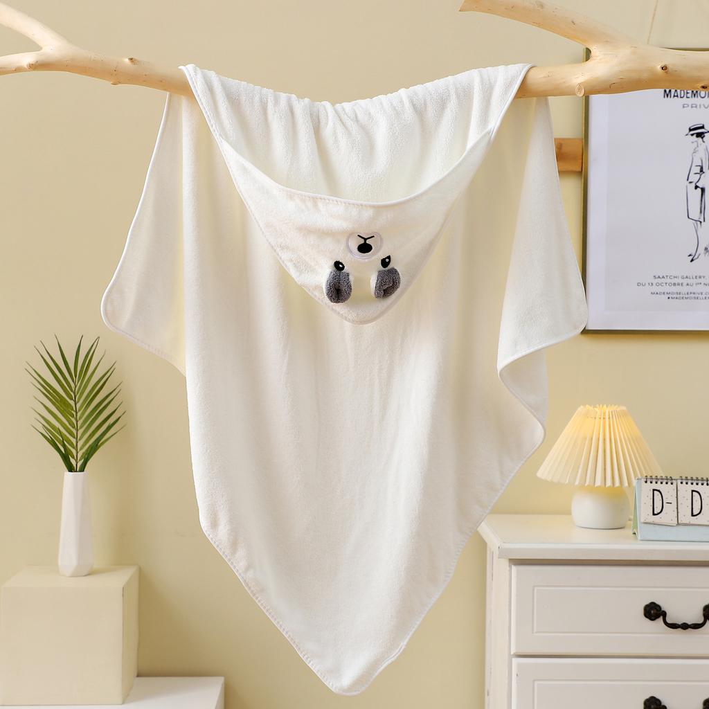 Embroidered-edged Absorbent Cartoon Baby High-density Swaddle Blanket