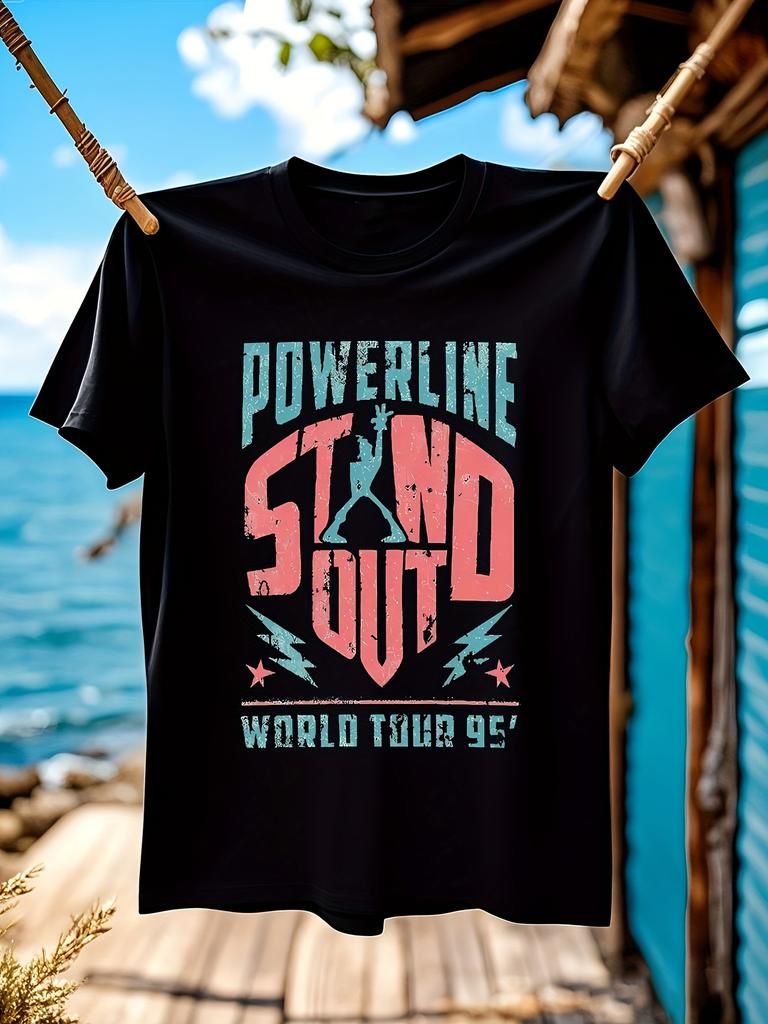POWERLINE T-shirt Latest Version Humorous Apparel for Men