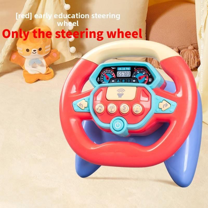 

Educational Toy Steering Wheel With Lights And Music For Kids Learning Playroom Red