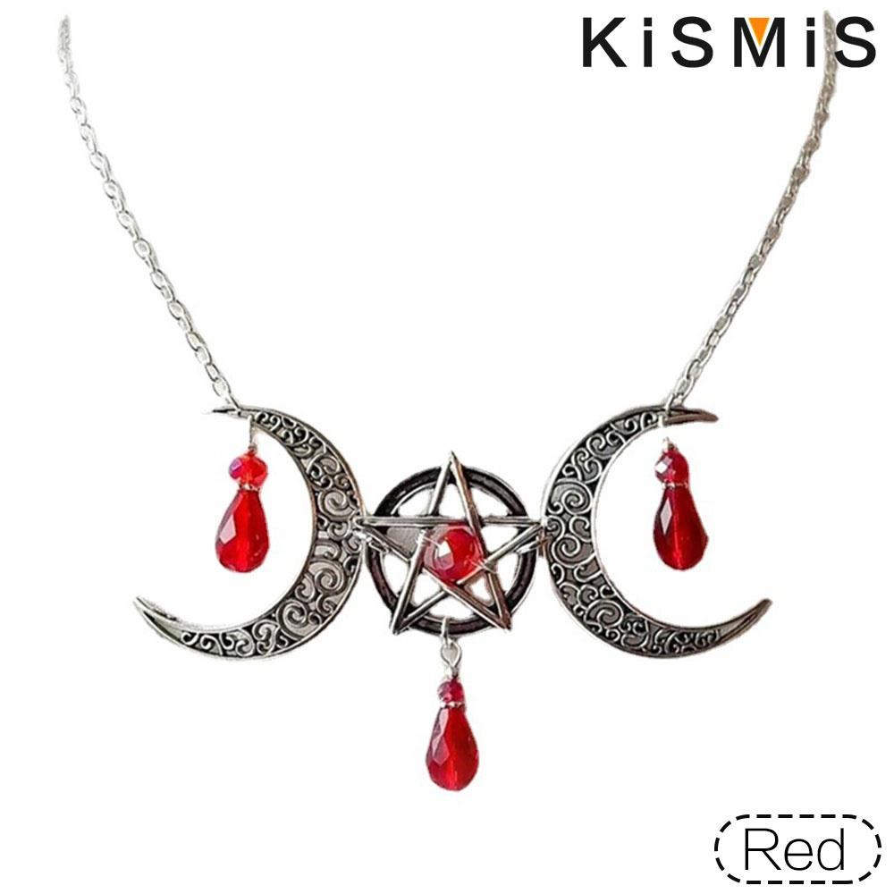 1ks březnový kámen pentagram kapka vody drahokam přívěsek náhrdelník gotické halloweenské šperky dárek