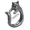 Adjustable Animal Delicate Rings Vintage Cat Shape Ring Fashion Kitty Cat Opening Rings  Men Women