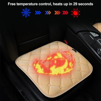 Coussin de Siège Chauffant de Voiture 5V Coussin Chauffant Électrique avec Housse en Peluche 3 Réglages de Température
