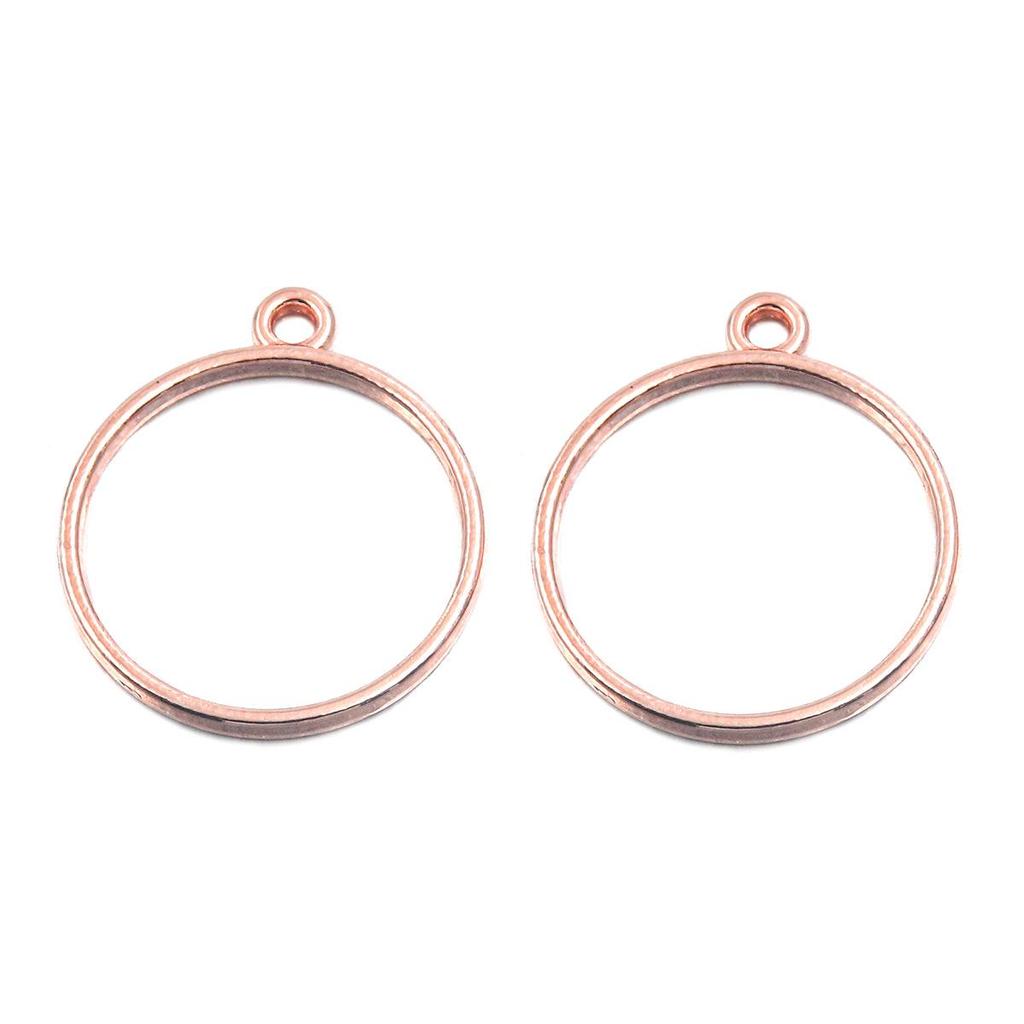 Rose Gold Geometric Heart & Moon Epoxy Keychain Pendants - 17 Designs