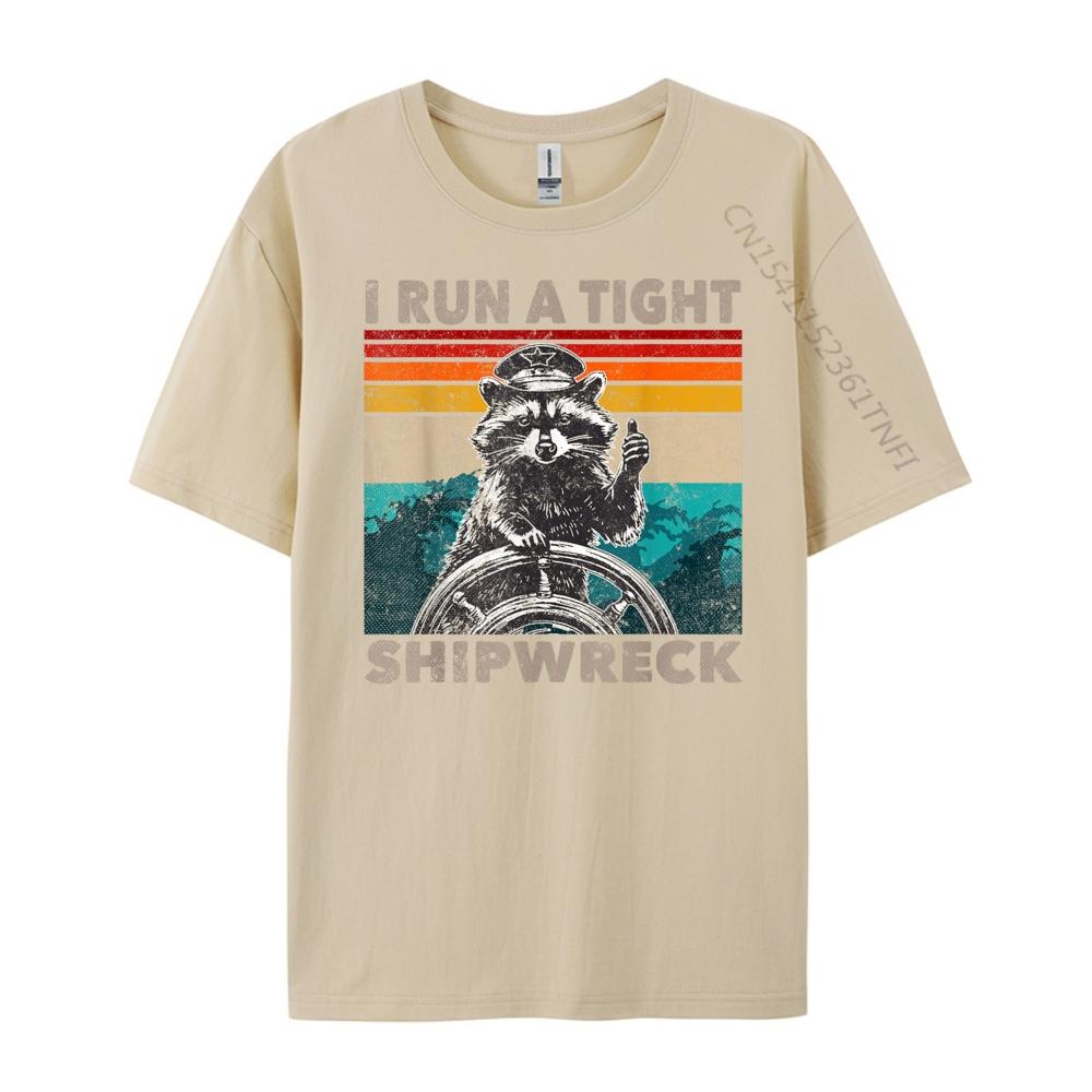 Gestisco un naufragio stretto Capitan Procione Divertente Vintage Carino T-shirt Oversize Regali da Uomo