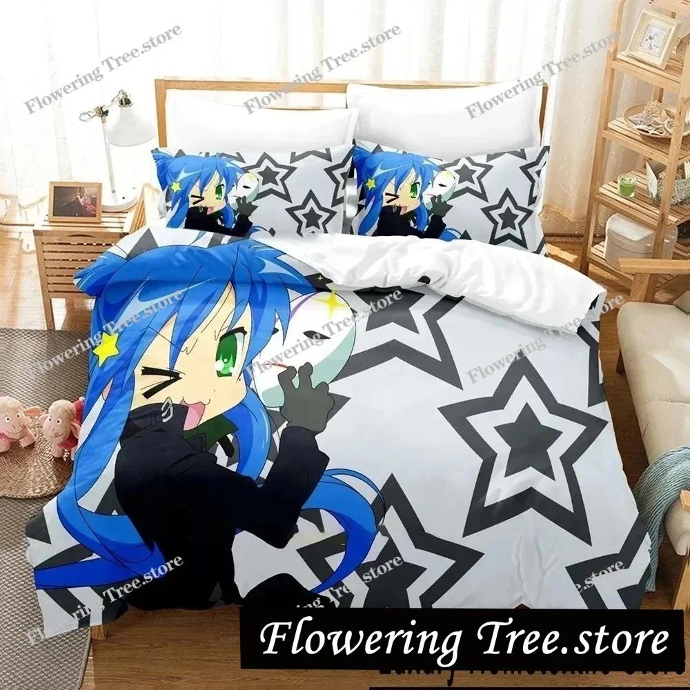 Anime Konata Izumi Lucky Star Bedding Set Duvet Cover Bed Set Quilt Cover Pillowcase Comforter King Queen Size Boys Adult