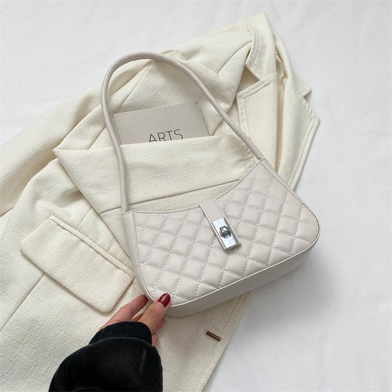 Fashionable Pu Quilted Tote Bag In Chic Black White Red Or Coffee For Everyday Style