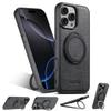 360° Bracket Magnetic Fabric Denim Pattern Phone Case for IPhone 16 Pro Max 15 Plus 14 13 12 Stand Ring Holder Protective Cover