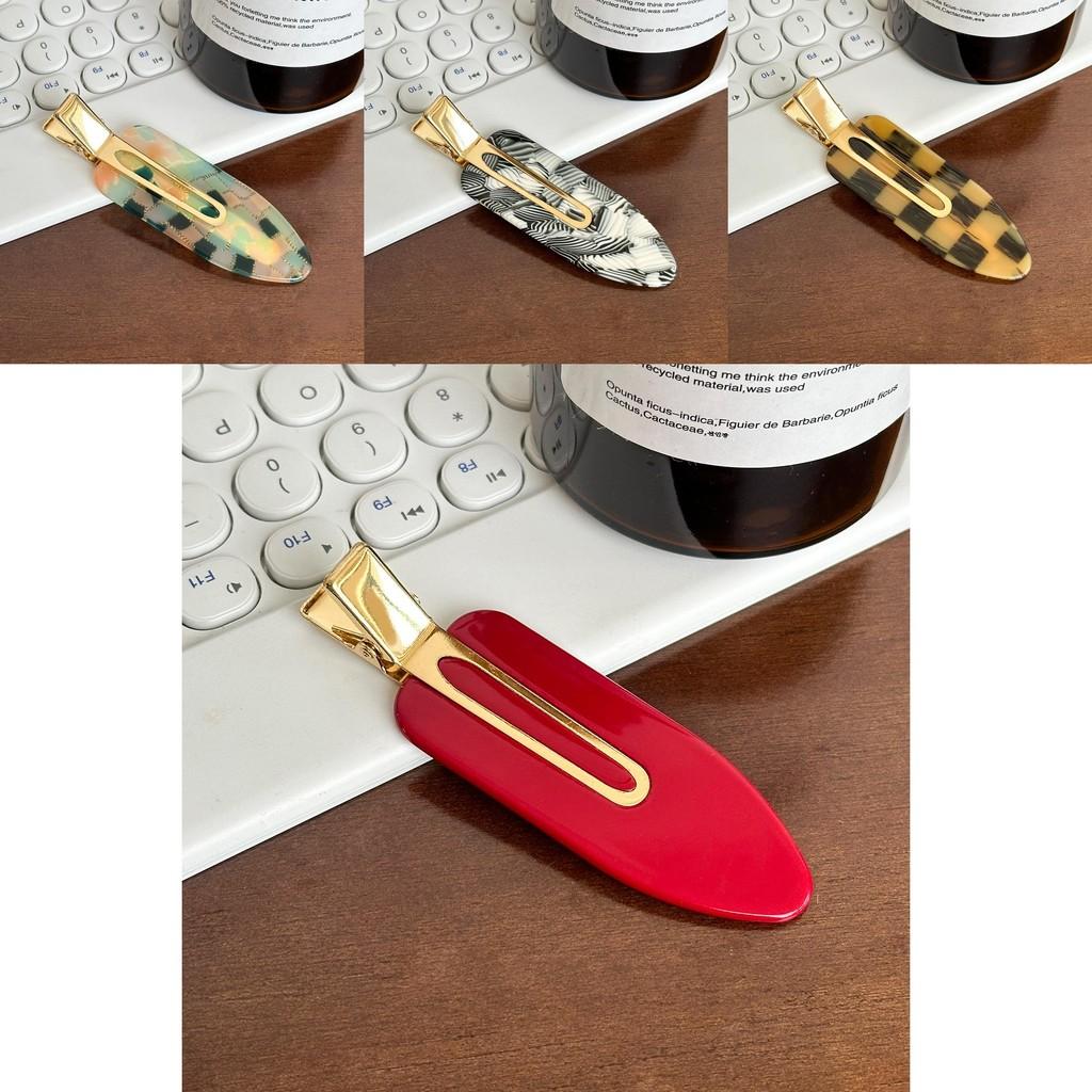 Trendy Oversized Acetate No Trace Hair Claw Versatile Plaid Hair Clip For Women