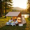 Ridge 6.0 Automatic Tent: Quick Open, Double Layer, Fully Rainproof, Sun-Protected, Retro Cabin Style for 3-4 People Camping