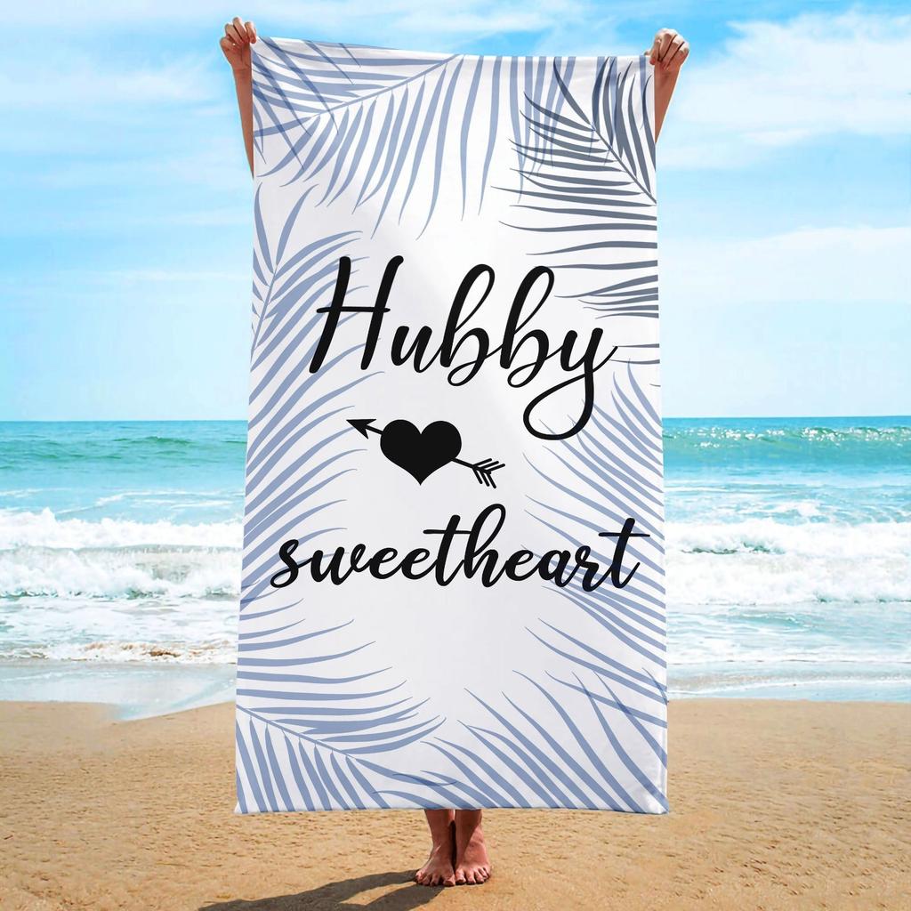 Asciugamano da Spiaggia Coppia Mr e Mrs Regalo Luna di Miele Poliestere Asciugatura Rapida Asciugamano da Bagno Coordinato Matrimonio Anniversario Viaggio Vacanza