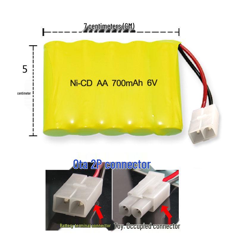 Rechargeable Battery Pack for Remote Control Toy Cars - 3.6V, 4.8V, 6V, 700mAh - Toy Accessories