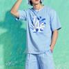 New MLB Set In Sleeve T Shirt Unisex Light Blue 3ATS62023-07BLL