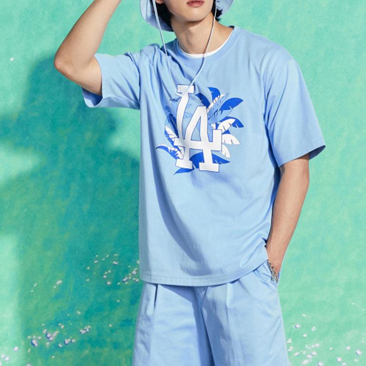 New MLB Set In Sleeve T Shirt Unisex Light Blue 3ATS62023-07BLL