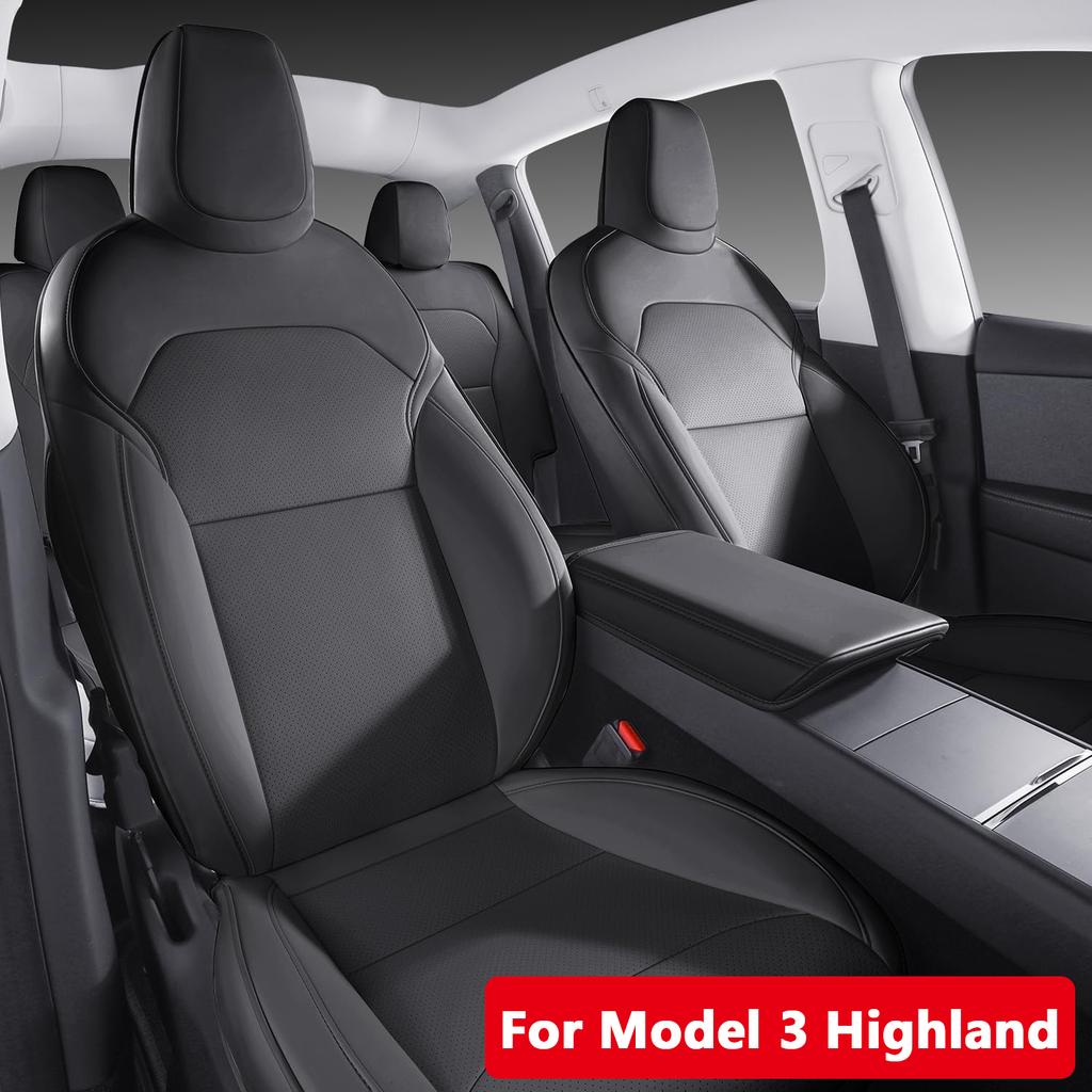 For Tesla Model 3 Highland Y Juniper Custom Fit Car Seat Cover Interior Accessories Full Covered Perforated NAPPA Leather