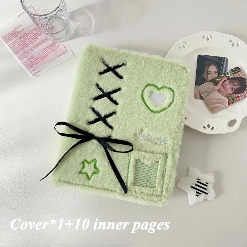 Sweet Bowknot Plush Photo Album Cute Plaid Design Kpop Photocard Binder for Girls 80 Pockets Photocard Book Wholesales 2025 New
