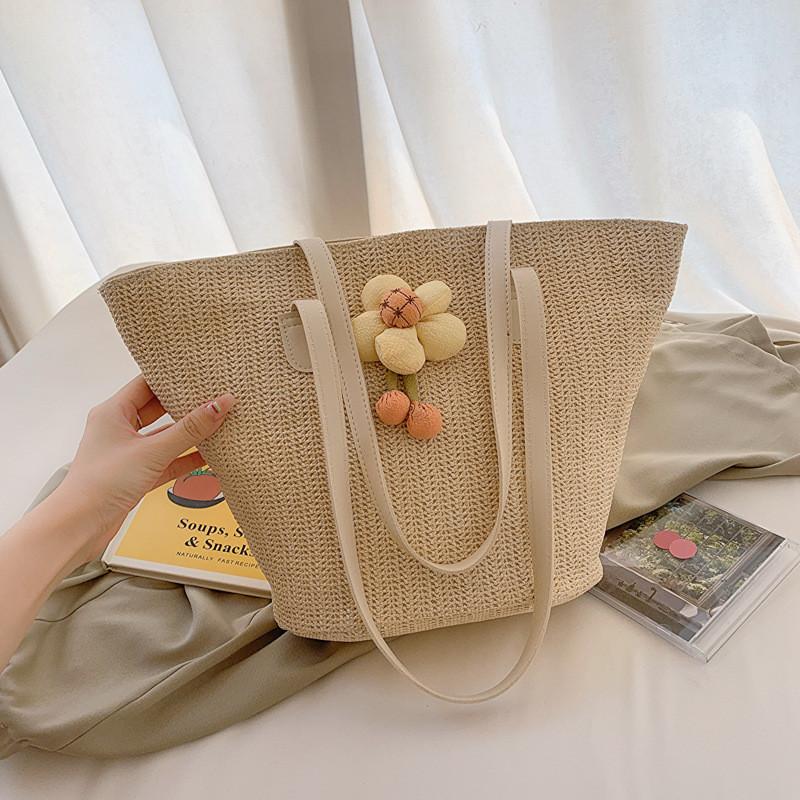 Casual Street Style Woven Shoulder Bag For Women Large Capacity Tote Bag Trendy Summer 2023 New Arrival