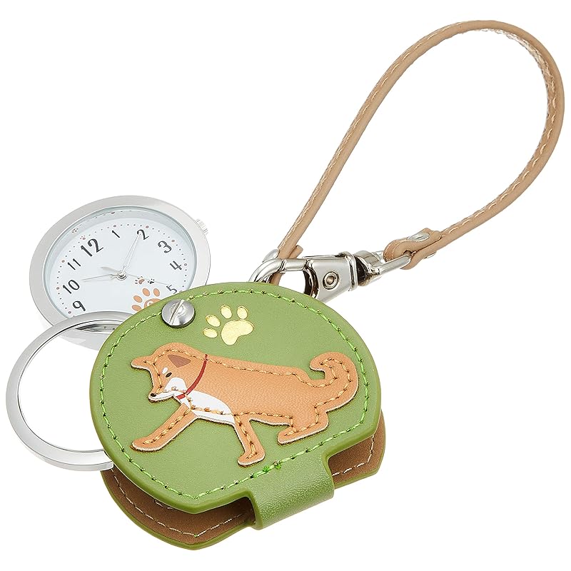 

[Field work] pocket watch analog Shibainu bag charm clock Loupe with LW054-1 ladies beige