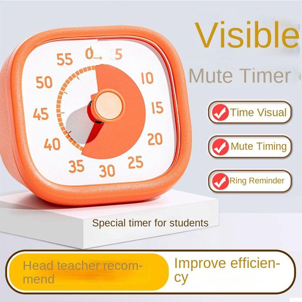 Square 60 Minutes Visual Timer Ultra Silent Kitchen Timer Countdown Timer  Reading Room