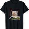 Esstisch Katze Meme Lustig Internet Schreiend Verwirrt Dank T-Shirt