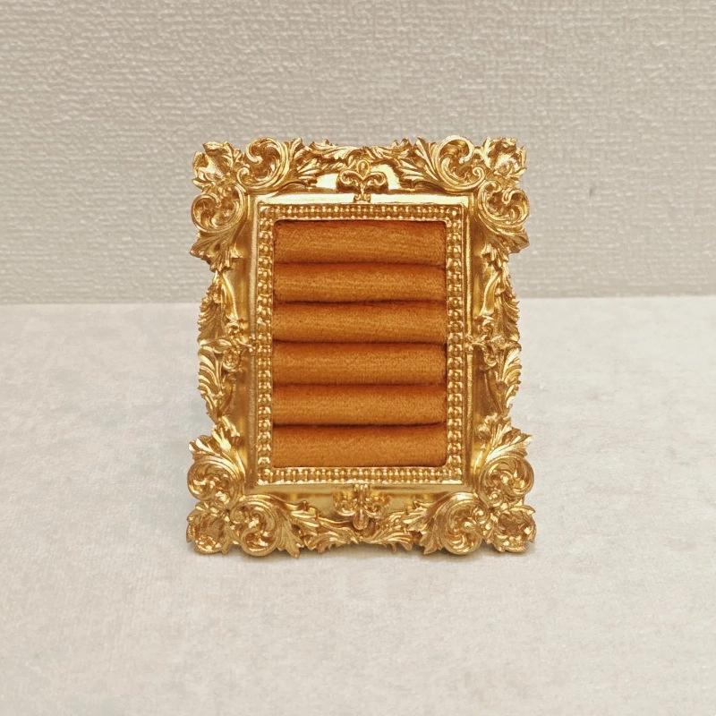 Retro Square Ring Earring Display Stand Jewelry Showcase Storage Tray Shop Window Decoration Photography Background Props