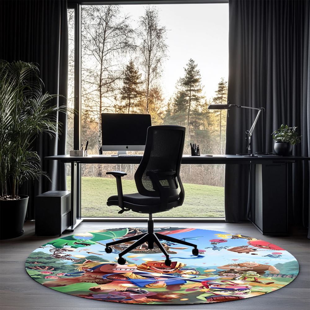 Clash Royale Printed Round Rug Carpet Chair Rug Area Rug Entryway Doormats,for Office Chair Living Room Bedroom Kitchen Room.