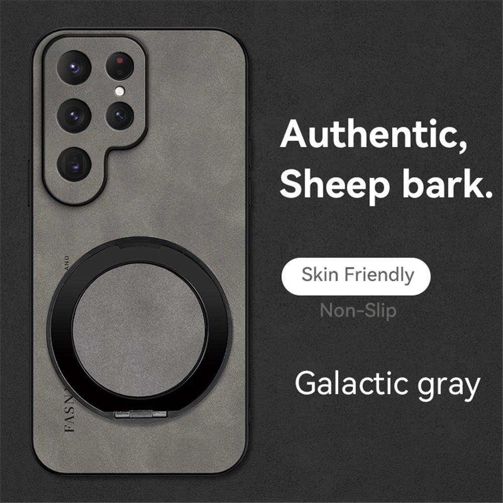 

Розкішний магнітний шкіряний чохол-тримач з овчини для Samsung S25 S24 S23 S22 S21 Plus FE Ultra Edge з підставкою, протиударний чохол For Samsung S22Ultra