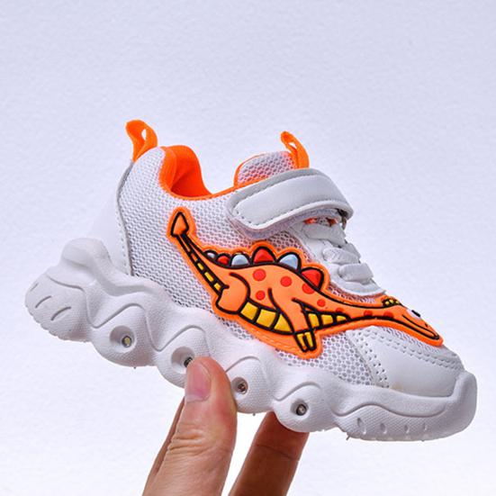 Kinder-Sportschuhe mit Dinosaurier-Motiv, atmungsaktive Mesh-Sneaker für Jungen und Mädchen, Kleinkinder, leichte Lauflernschuhe mit rutschfester Innensohle, für draußen und drinnen, für die Schule