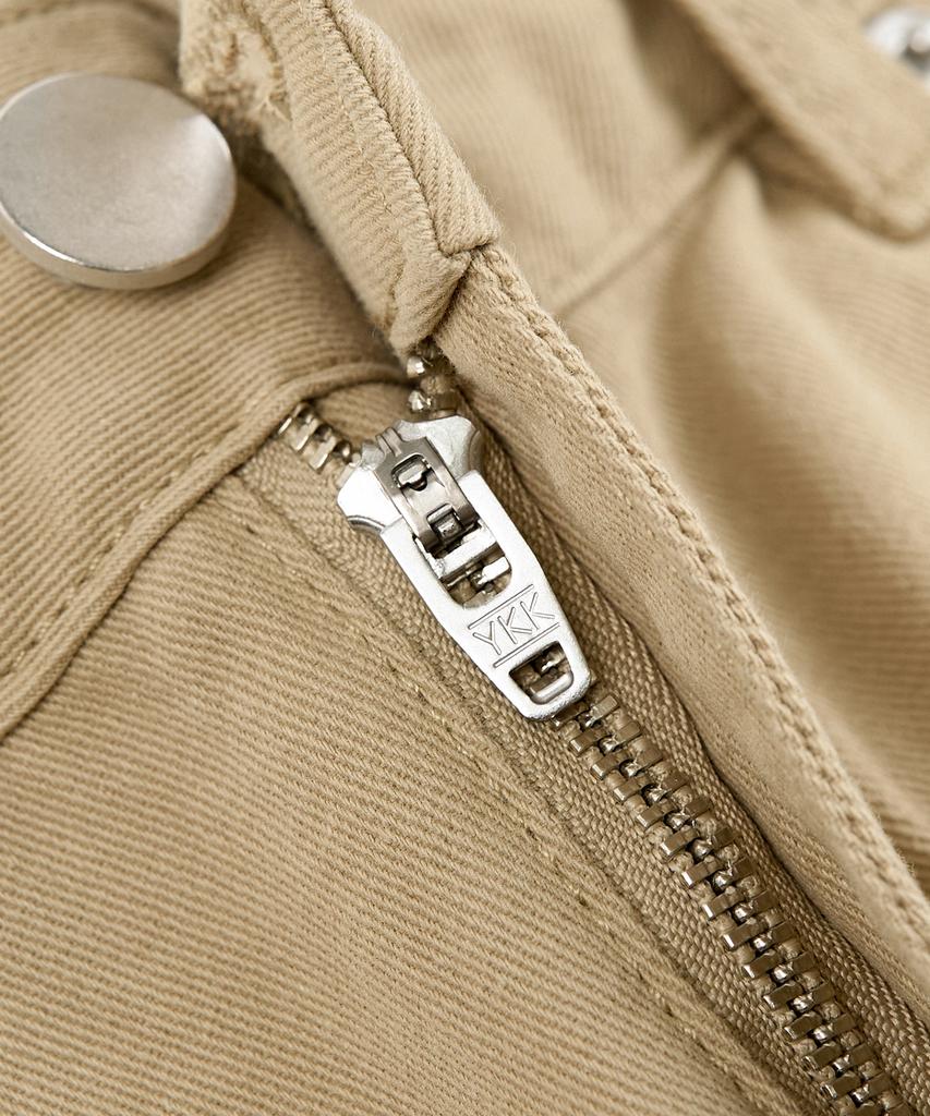TOFFEE [Summer Special Fabric] Curved Wide Cotton Pants (Beige)