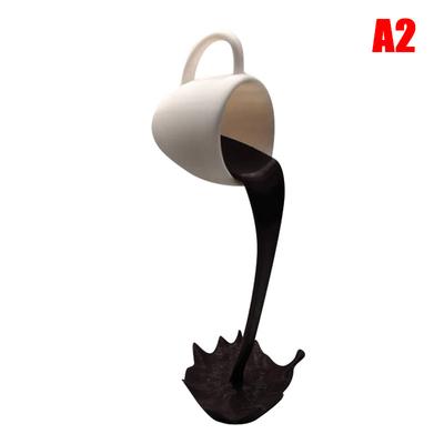 Escultura de Taza de Café Derramándose Flotante Decoración de Cocina Decoración Mágica Derramándose