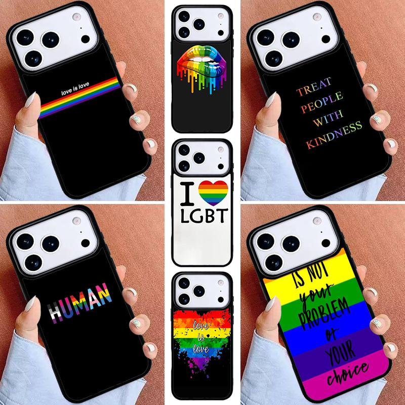 Gay Lesbian LGBT Rainbow Pride Phone Case for iPhone 16e 15 14 13 12 17 Pro Max Plus Air 17pro Cover Coque