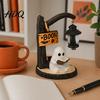 Warm Light Fireplace Decoration Halloween Hanging Ghost Night Resin Figurine, Vintage Farmhouse Glowing Tabletop Ornament, Decorative Shelf