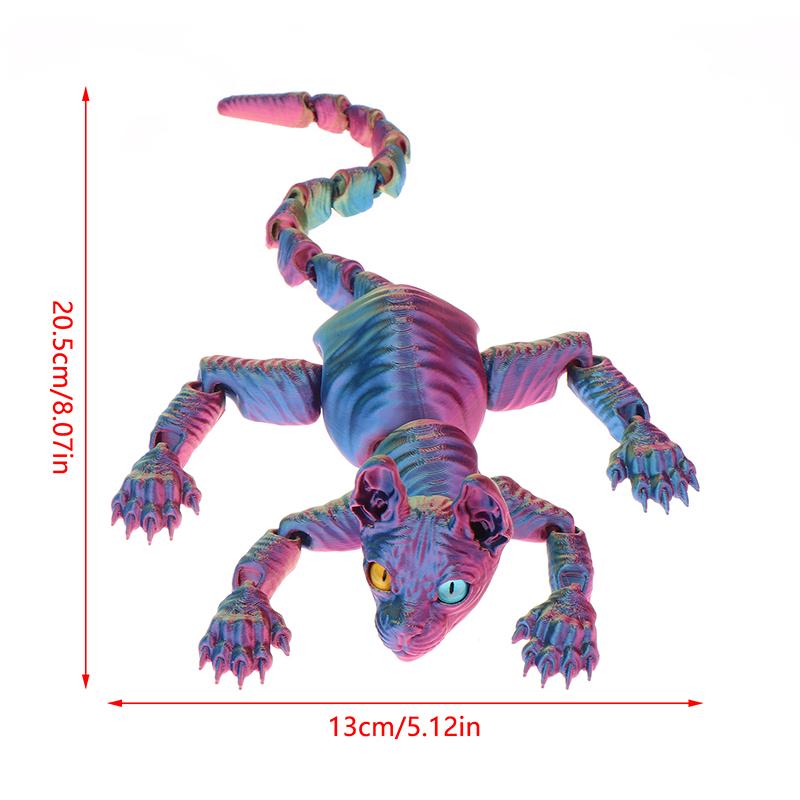 3D Printed Sphinx Cat 3D Printed Animal Toys Realistic Hairless Cat Figurines Articulated Cat Toys Cute Kitten Toys For Cat Love