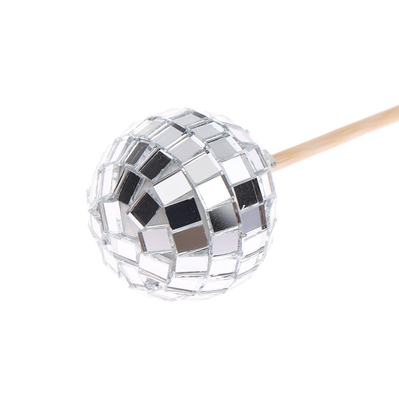 10Pcs 2/3Cm Shiny Mirror Balls Cake Topper Cupcake Toppers With Wooden Sticks Birthday Wedding Dance Party Cake Decoration