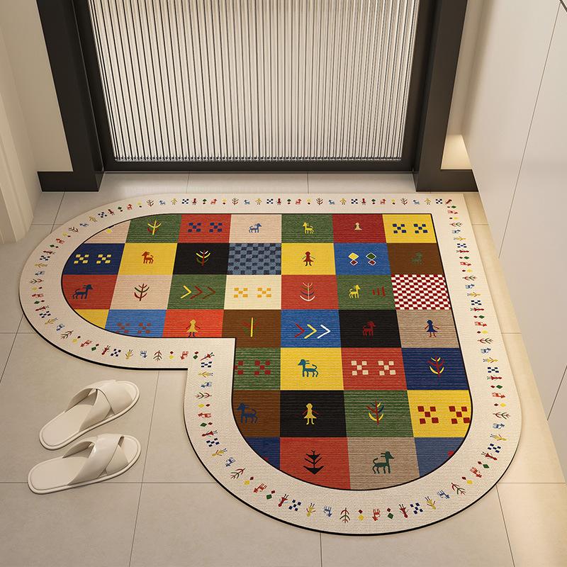 Bathroom Floor Mat Heart-shaped Bathroom Anti Slip Foot Mat Household Dirt Resistant and Easy To Maintain Floor Mat