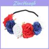 Red White Blue Flower Crown Headband For Queens Jubilee Festivities