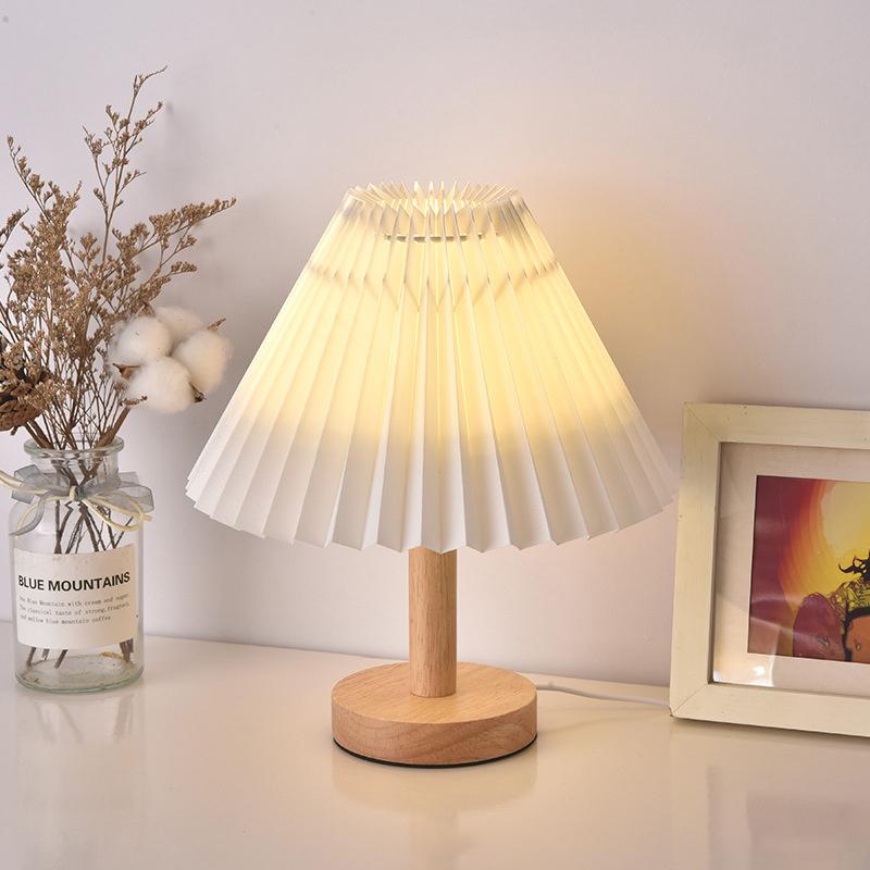 Nordic Pleated Table Lamp Diy Foldable Usb Art Atmosphere Bedroom Desk Bedside Night Light Home Decorate Table Standing Lamp