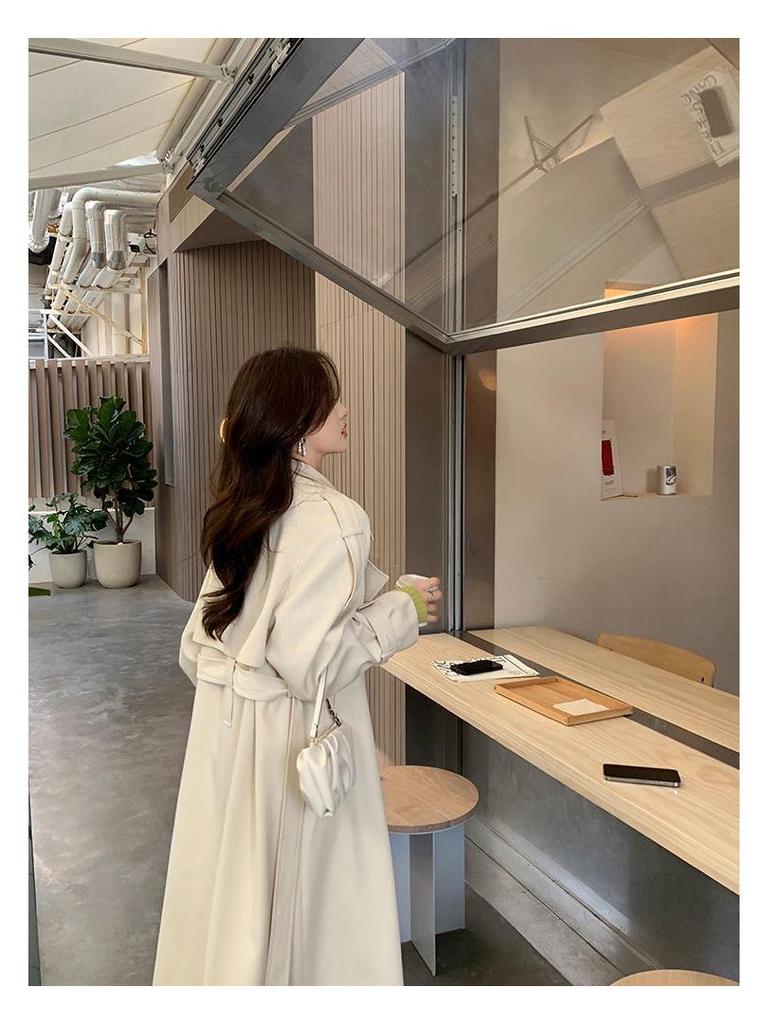 2025 Spring & Fall Women's Mid-Length Trench Coat - Korean Style Student Fashion Trend